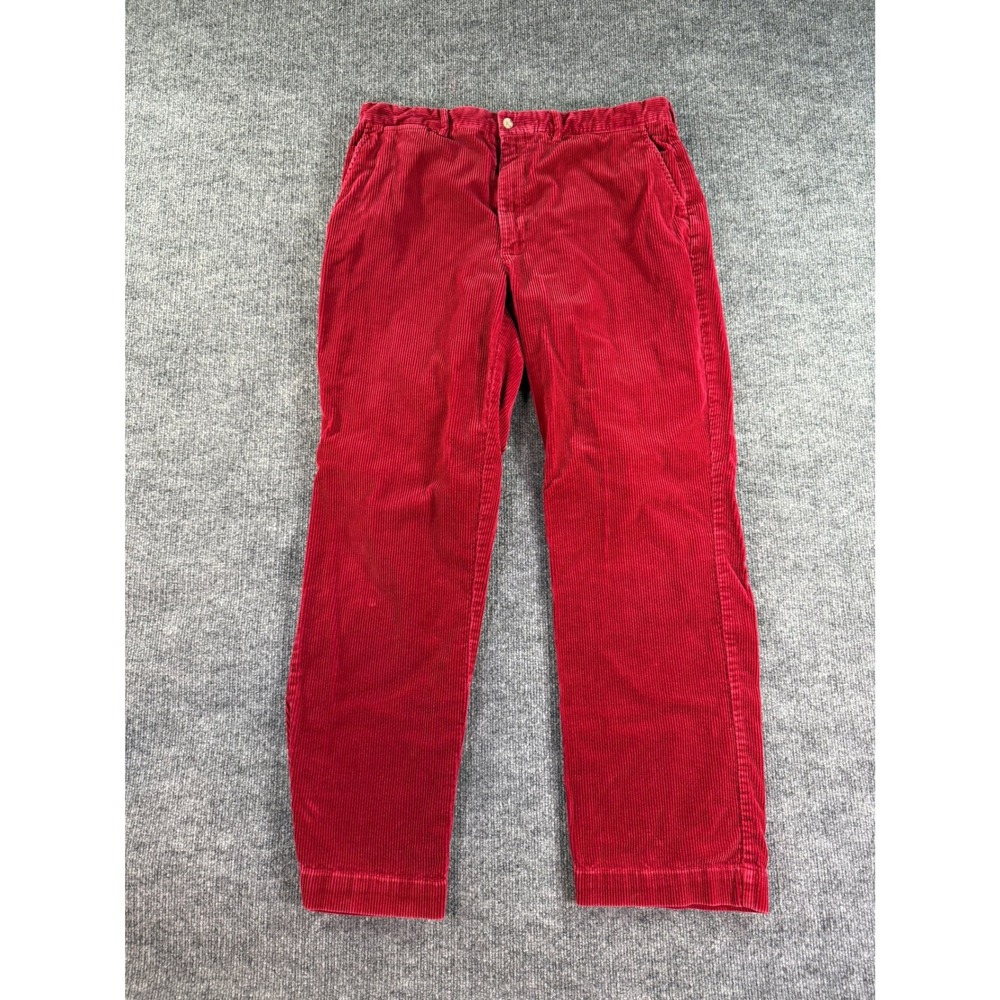 VTG Polo Ralph Lauren Corduroy Pants Mens 36x32 Red Straight Leg Chino Trousers